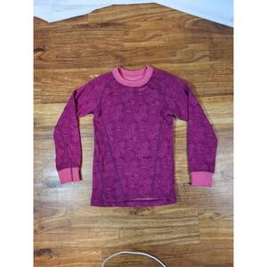 Devold Active Kid Size 8 Pink Wool Blend L/S